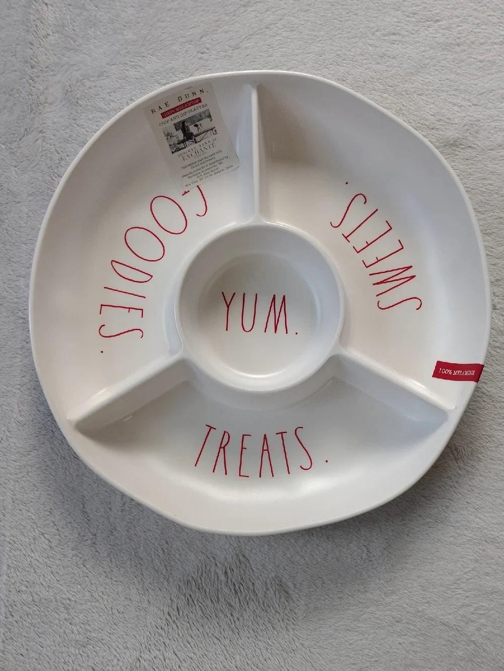 Rae Dunn Melamine Enchanté Chip & Dip Platter New
